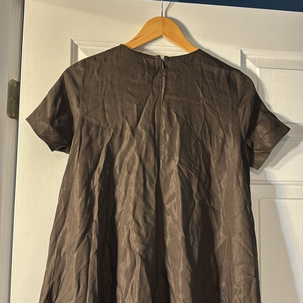 NWT! BANANA REPUBLIC BROWNSTONE VISCOSE-LINEN TRAPEZE MAXI DRESS - XS - Picture 8 of 9
